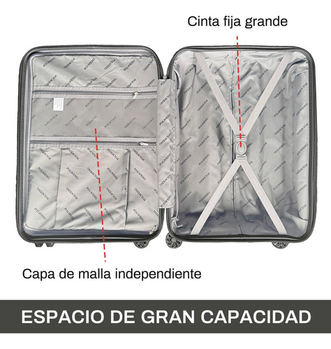 Juego De Maletas De Viaje De Negocios De 5 Piezas Gris Oscuro