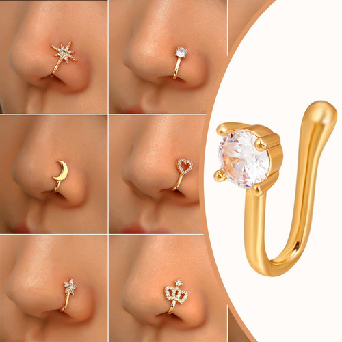 Anillo De Nariz Sin Piercing Clip De Oreja En Forma De U