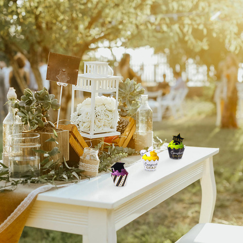 24 Piezas De Decoración De Tartas De Papel Para Celebración