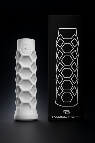 Grip Pádel Silicona Hesacore Bullpadel + 2 Overgrips Negros Blanco