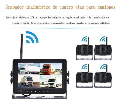 Monitor De Camiones Inalámbricos 4 Pcs Cámara De Vista