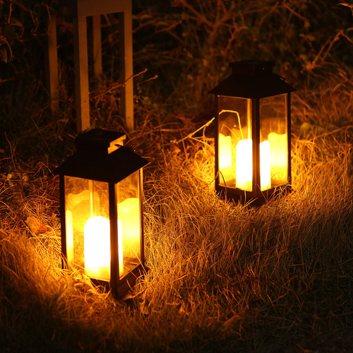 Lámpara De Exterior Para Velas, Linterna Solar Sin Llama