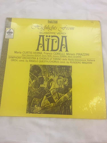 Disco Vinilo Lp Highlights Giuseppe Verdi Aida Opera Series (Usado)