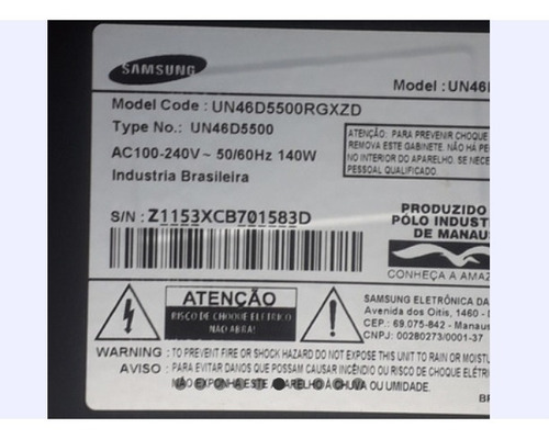 Tela Tv Samsung Modelo Un46d5500rgxzd