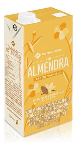 Bebida De Almendras Member's Mark Vainilla 6 Pzas De 946 Ml
