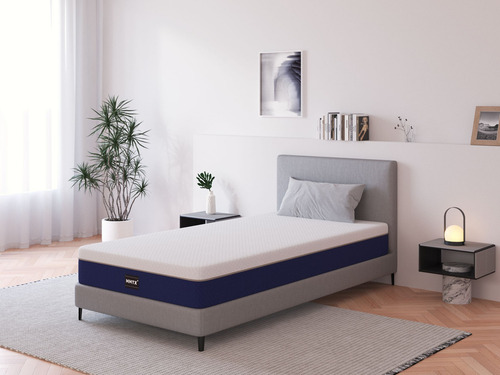 Mmtx Colchón Individual Memory Foam High-density 100x190x20 Color Blanco/azul
