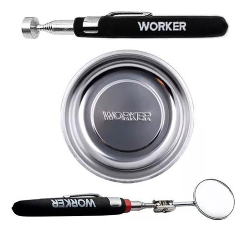 Kit Pegador Magnético Espelho E Bandeja Magnética Worker