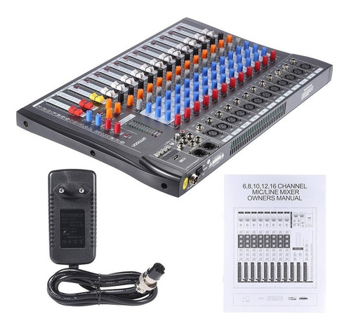 Ammoon 120s-usb Consola De Mezcla De 12 Canales P/mic Line