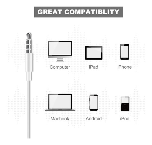 Umeizxin 2 Pack De Auriculares Con Cable Con Conector De ...