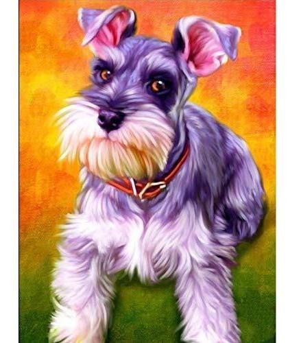 Diamante Perro Pintura Kits Para Adultos 5d Schnauzer B...