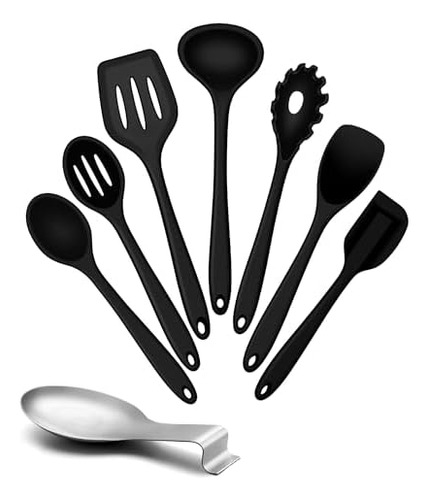 Juego De Utensilios De Cocina De Silicona Con Soporte Para C