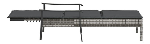 Minerwall Sun Lounger With Cushion Gray Poly