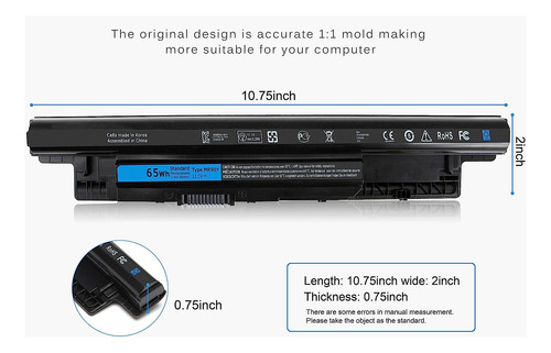 Bateria Mr90y Para Dell Inspiron 14 15 17 Latitude Vostro