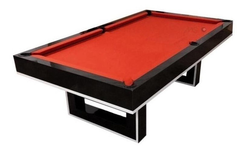 Mesa de bilhar Bilhares MGK Madri 2 em 1 de 2.25m x 1.25m x 0.8m cor preto com superfície de jogo de pedra ardósia, tecido vermelho de acrílico
