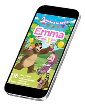 Comprar Masha Y El Oso, Plantilla De Invitación Editable En Canva