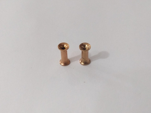 Par De Alargadores 3mm Em Titânio Ouro Rose 