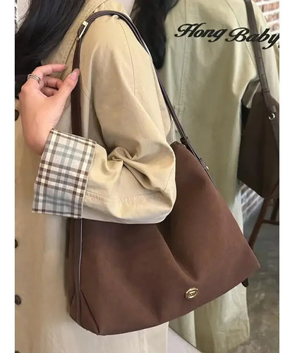 Bolsa De Terciopelo De Estilo Coreano De Gran Capacidad, Col