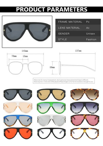 Gafas De Sol Retro De Lujo En Forma De T De Gran Tamaño Para