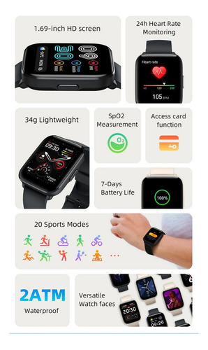 . Reloj Bluetooth Smartwatch Mibro C2 1.69