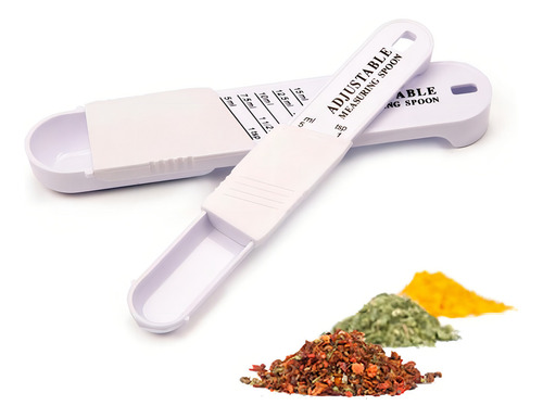 Cuchara Medidora Regulable 2 Piezas De Calidad Alimentaria Color sujeto a disponibilidad Verde y Blanco