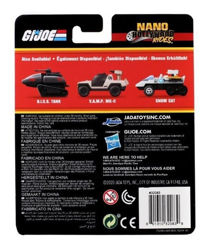 Imagen 10 de 10 de Jada Toys Hollywood Rides G.i. Joe Nano 3-pack