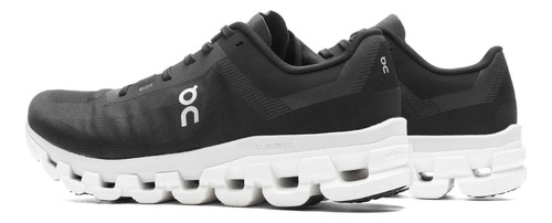 Zapatillas On Cloudflow 4 Black White Hombre Running - Paseo