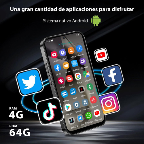 W&o F11 Mini Teléfono Inteligente Hd 3g Doble Sim 4gb Ram 64gb De Almacenamiento Rom Larga Duración Con Sistema Operativo Android Cámara 8mp + 5mp