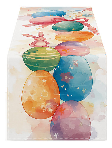 Mantel En Forma De T Con Diseño De Conejo De Pascua, Bandera