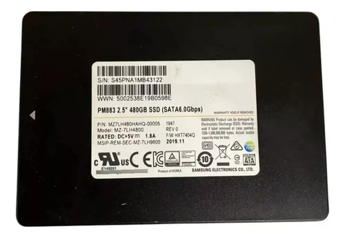 Disco Sólido Ssd Interno Samsung Mz-7lh4800/480gb (pack 8)