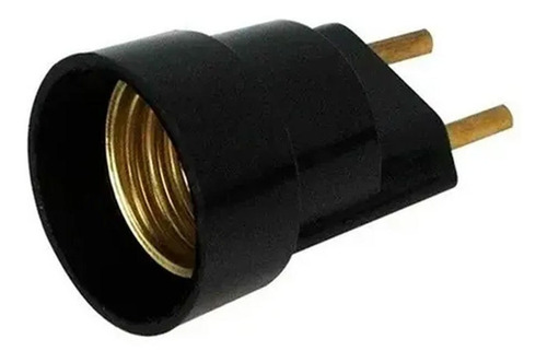 Adaptador Soquete Bocal Base Tomada Plug E27 Preto