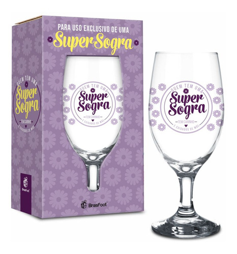 Taça Cerveja Agua Windsor 330ml Família - Super Sogra Cor Branco