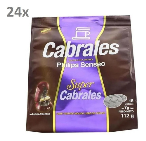 24x Cafe Cabrales Super Hd1280 Philips Senseo Capsula