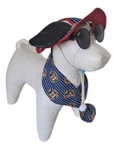 Imagem 3 de 5 de Atacado Pet Chapéu De Praia Pet + Lenço Moda Praia 5 Pçs