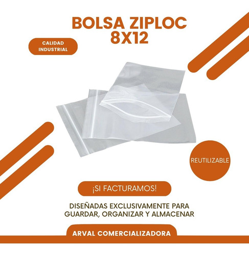 Bolsita Cierre Zipper 8x12 Ziper Cierre Hermetico