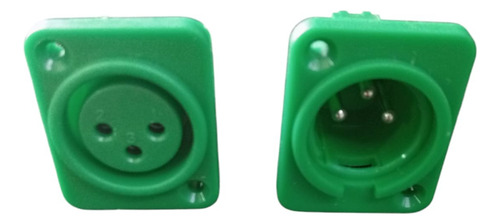 Conectores Para Xlr Dmx Canon Plastico Chasis 5 Machos/5 Hem 5 Machos 5 Hembras Verdes