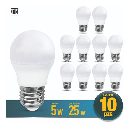 Foco Icon Led 5w G45 Luz Blanca Ilumina 25w Pack 10 Pzas Color de la luz Blanco frío