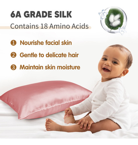 Funda De Almohada Para Niños Pequeños Olesilk 100% Seda More
