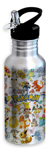 Garrafa  Aluminio Squeeze Fitness 600ml Pokemon 002