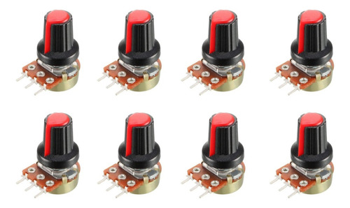 Pack 8 Potenciómetro 50k + Perilla 6mm Fselectronics