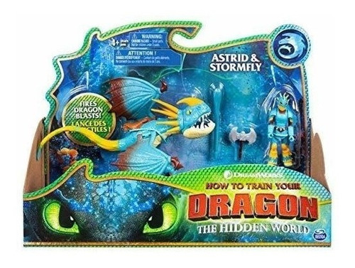 Dreamworks Dragons Stormfly Y Astrid Dragon Con Figura Vikin