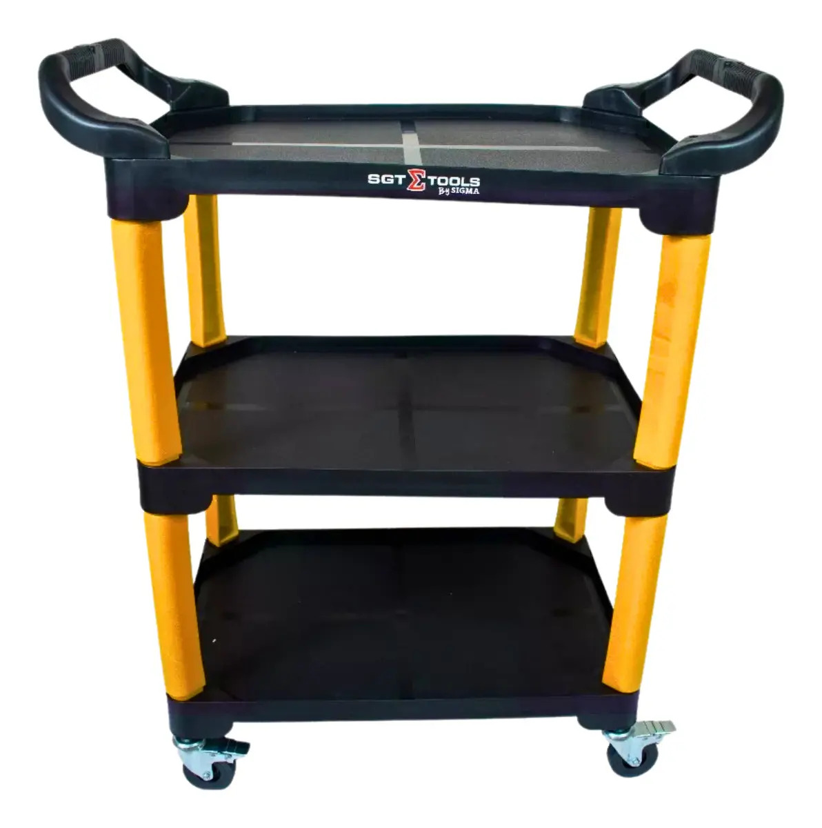 Carrinho Detailers Mecânico Com 3 Plateleiras Sigma Tools Cor Amarelo