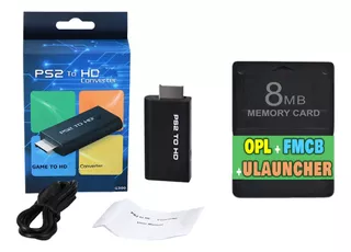 Kit Adaptador Hdmi Para Ps2 + Memory Card Com Opl