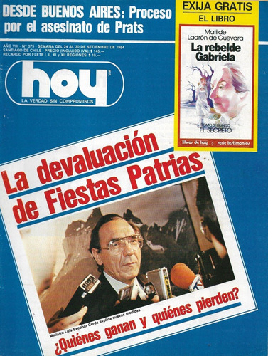 Revista Hoy N° 375 / 24 A 30 Septiembre 1984 / Proceso Prats