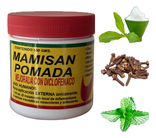 2pz Pomada Mamisan Con Diclofenaco Lesion Muscular Articular Mentol