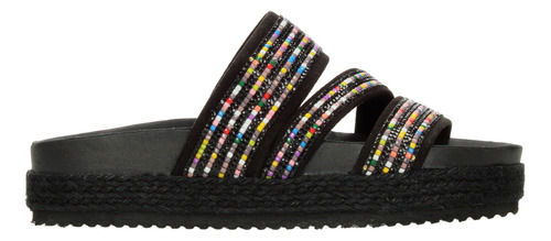 Sandalias Dama Berlín Negro Casual Slideon Suela 3cm Mujer