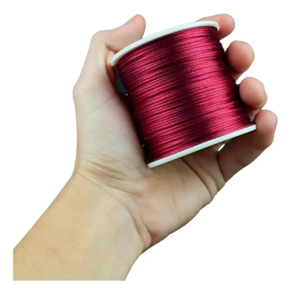 Fio De Seda Rabo De Rato 2mm Rolo 50m - A Cor 527 Bordo