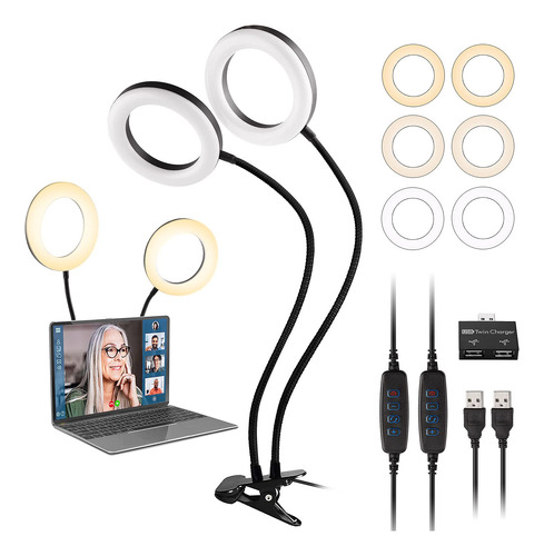 Ring Light Upxdumi Dual De 6 Polegadas Para Laptop E Computa