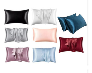 Funda Almohada Satin Saten Tipo Seda Set X2 Unids