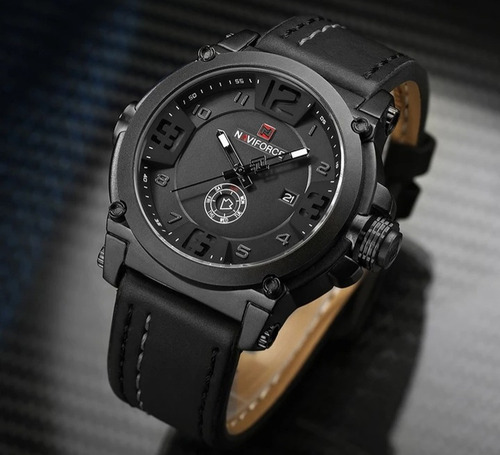 Rélogio Masculino Militar Esportivo Naviforce Pulseira Couro