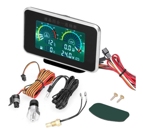 4-em-1 Car Lcd Meter Tensão De Pressão De Óleo Digital Água